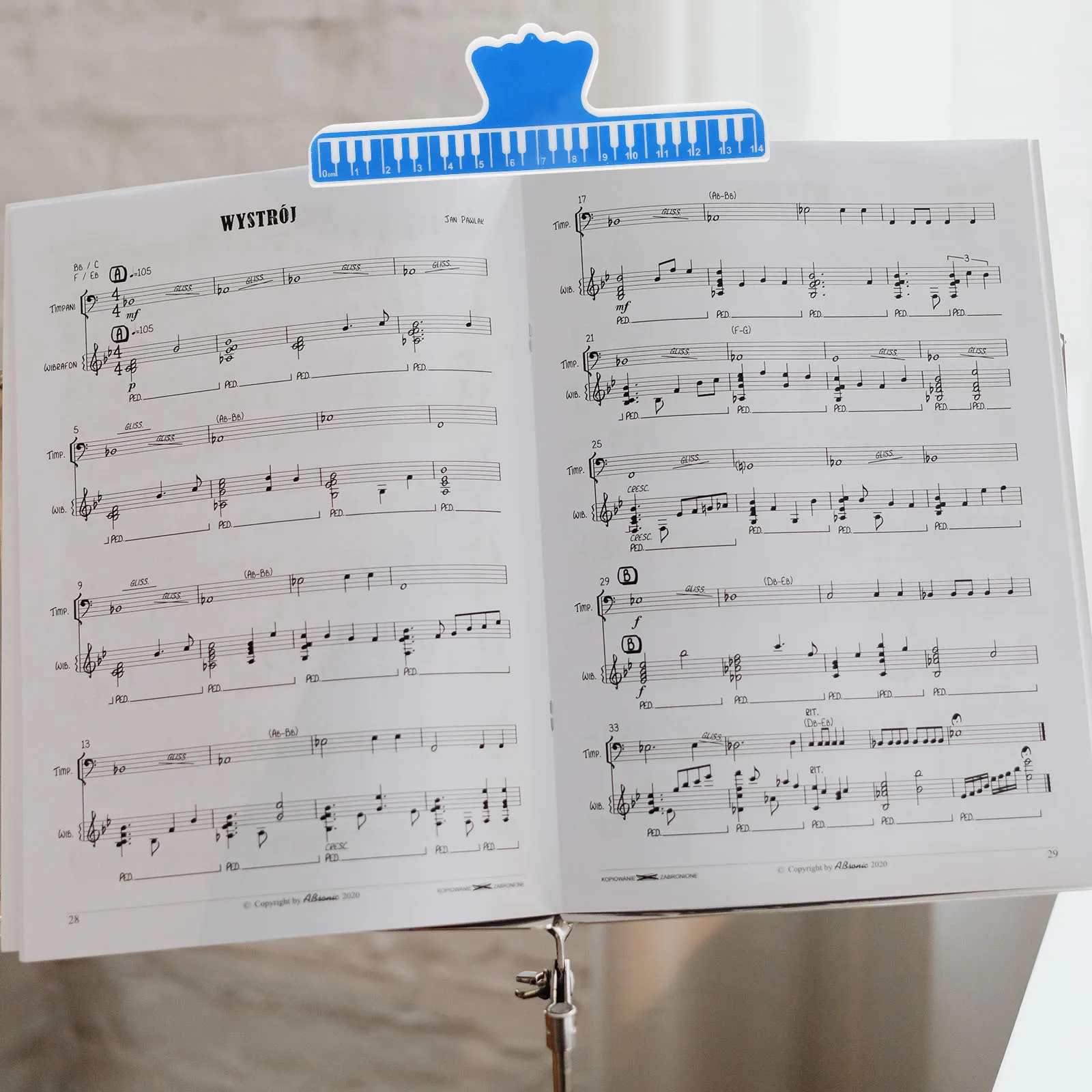 

5Pcs Music Score Clip Premium Material Sturdy Page Holder for Sheet Music Piano Book Reading Instrument Supplies