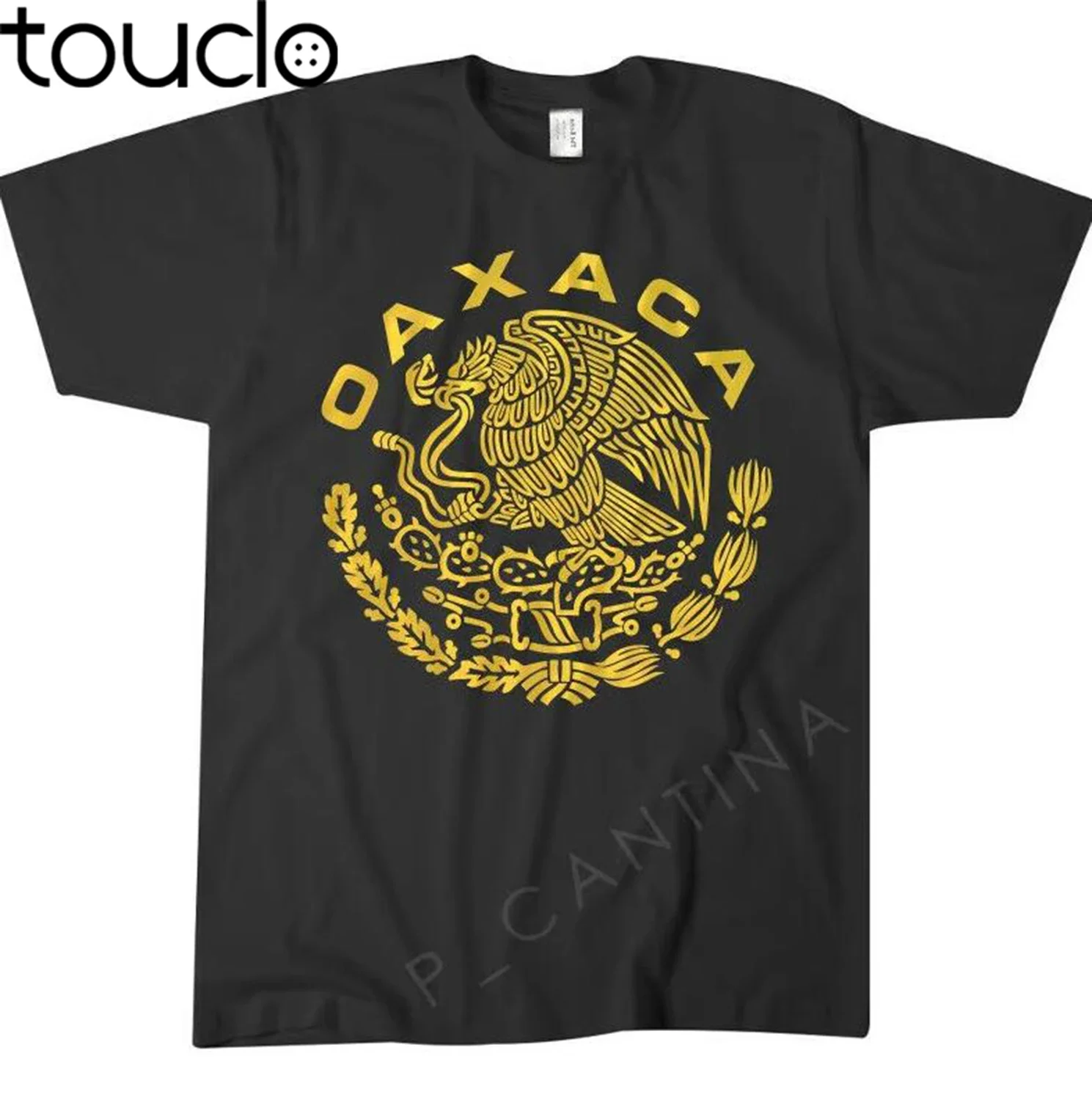 Camiseta del Estado de Oaxaca, Estado de México, con Diseño de Águila Dorada Mexicana, Estampado de Moda Veraniego, Informal, de Algodón para Hombre