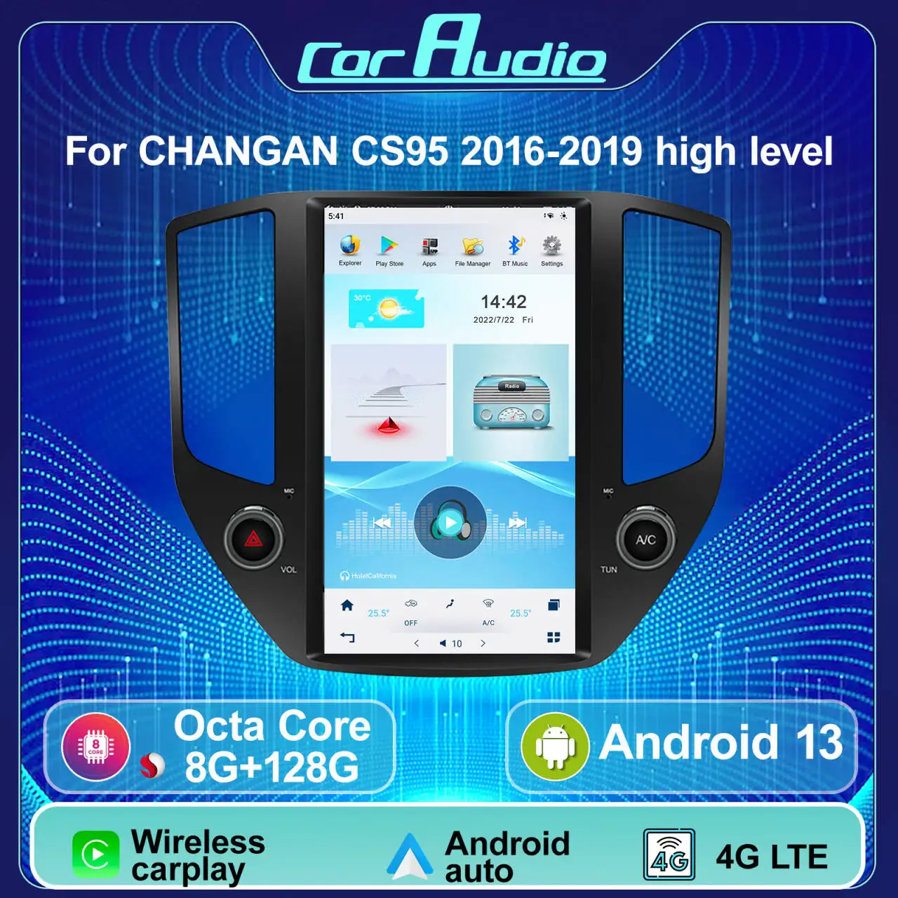 

13.6’‘ Vertical Screen Android 13 Car Radio For ChangAn CS95 2016-2019 High Level Wireless Car carplay 128GB bluetooth Player
