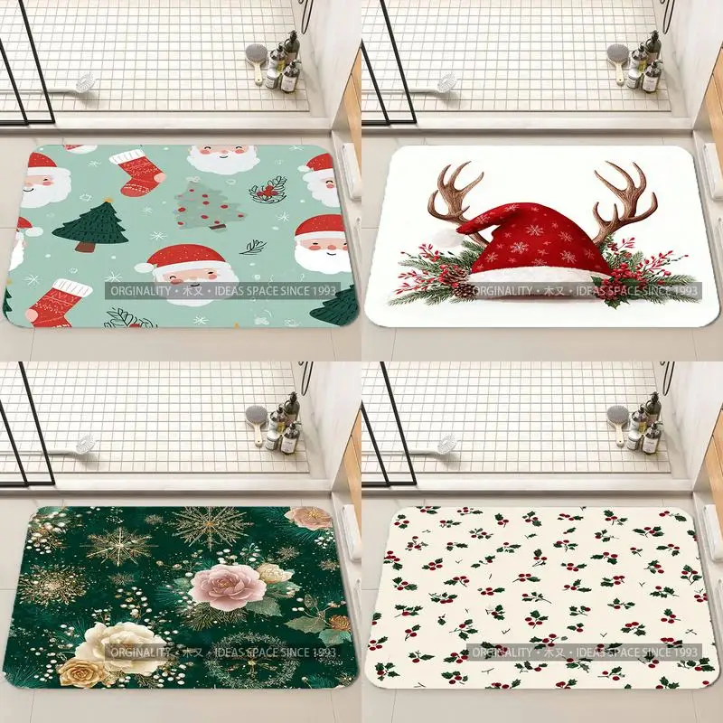 

Рождественская елка с цифровым принтом, украшение для гостиной, домашний диван, нескользящий ковер, кабинет, спальня, татами, детский мягкий напольный коврик