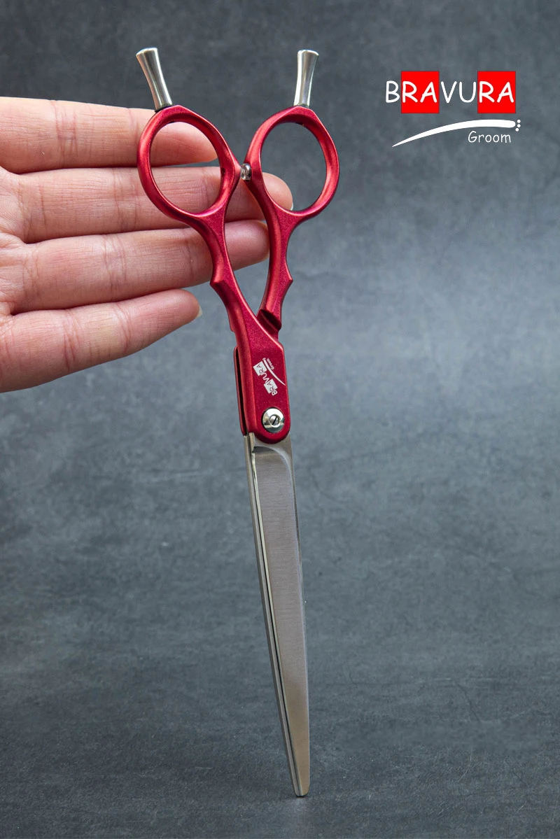 Pet Grooming Straight Shears Scissors Professional Handmade 6.7inch for Cats and Dogs Trimming Cutting Groomer 440C Steel