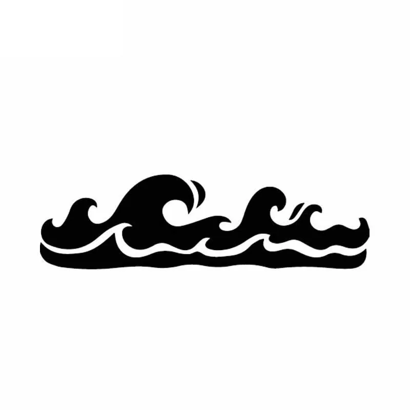 Creative Sea Water Wave Sticker High Quality Car Window Decoration Personality Pvc Waterproof Decal Black/white, 15cm*5cm