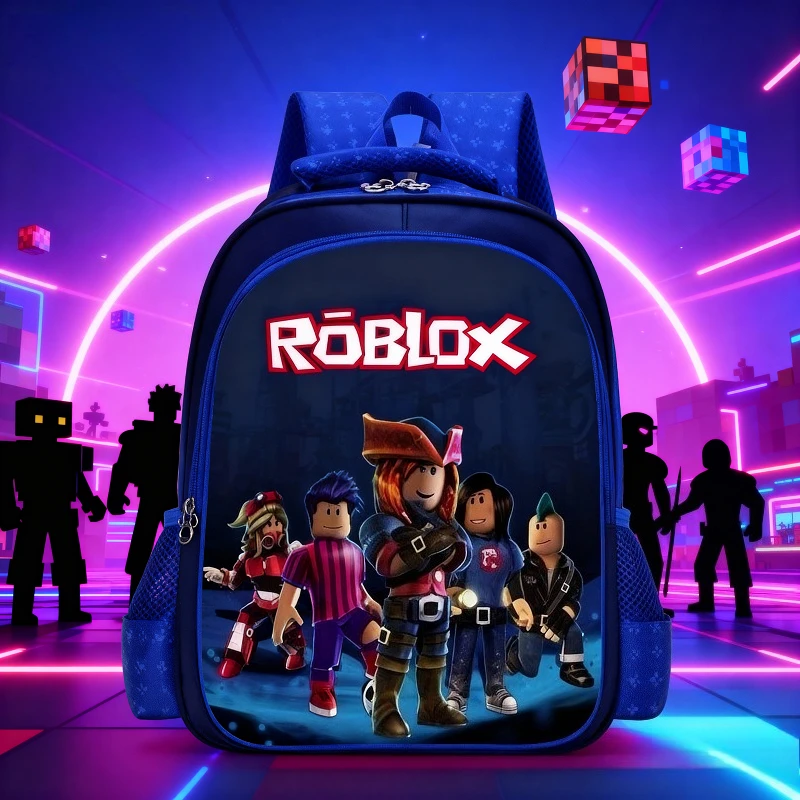 

Горячий рюкзак ROBLOX Game для мальчиков с героями мультфильмов, большой вместительный рюкзак, милый и легкий уличный рюкзак, подарок на день рождения