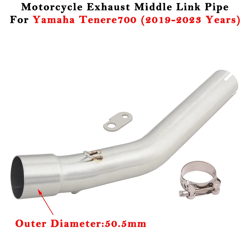 Motorcycle Exhaust Escape System Modified Muffler 51mm Middle Link Pipe For YAMAHA Tenere700 Tenere 700 2019 2020 2021 2022 2023