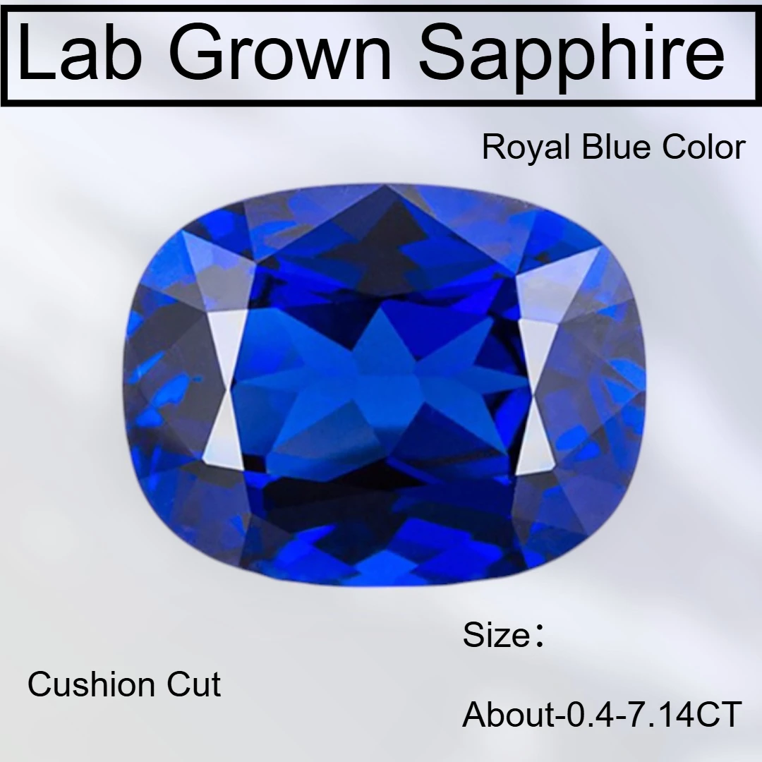 

L-Lab Grown Sapphire Royal Blue Color Rectangular Cushion Cut Gems For Jewelry Setting&Custom Design Selectable AGL Certificate