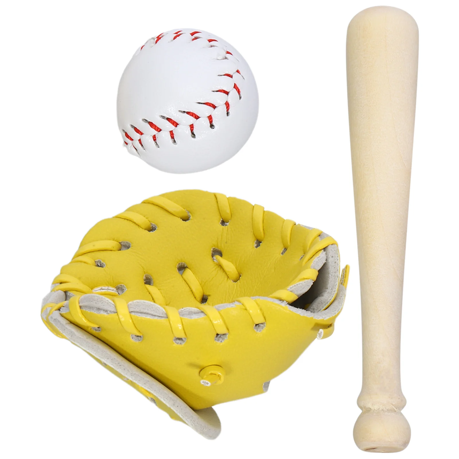 Baseball Model Pretend Play Accessories Mini Glove Toys Baseballs Sports Miniatures Set Decorations Tiny House Bat