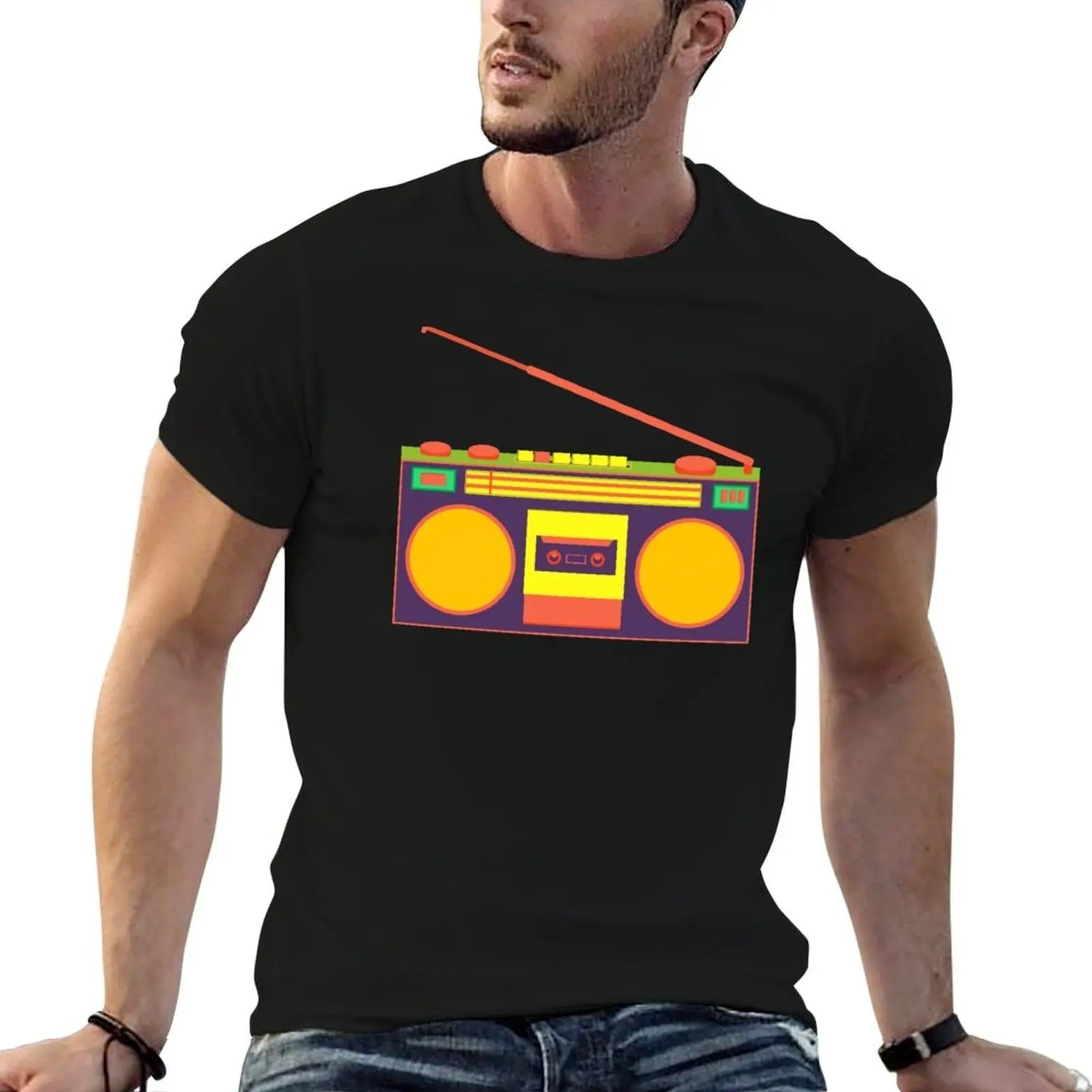 

boombox - old cassette - Devices T-Shirt man graphic t shirt t shirts for man cotton soft T-Shirt