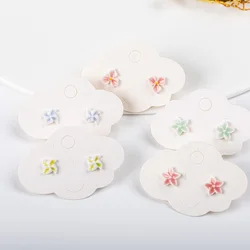 Small Cute Colorful Summer Ceramic Earrings Korean style Flower Bear Geometric Food Stud Earrings Set For Women #LY303