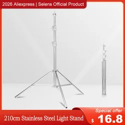 Selens Stainless Steel Light Stand 210CM Heavy Duty Tripod Bracket For Photo Studio Kits Softbox Monolight Photography Props 삼각대