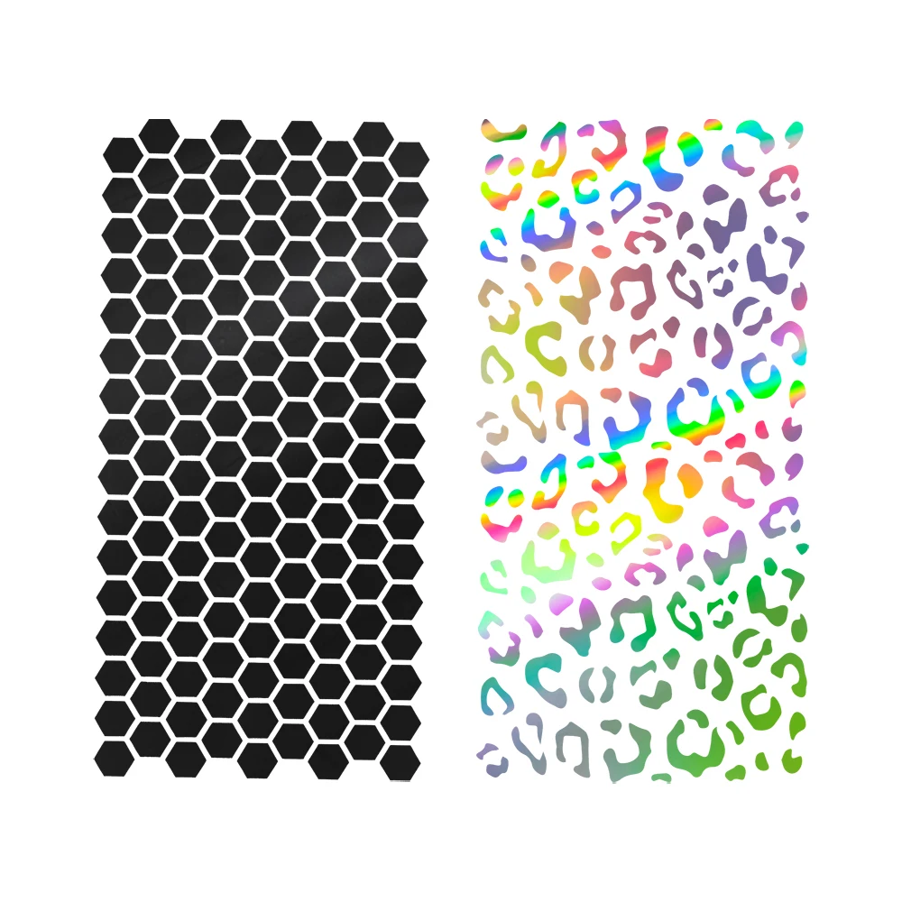 Car Decals Fashion Honeycomb Leopard Print Stickers DIY Vinyl for Car B Pillar Decal Rear View Mirror Windows Auto Accessories view 3