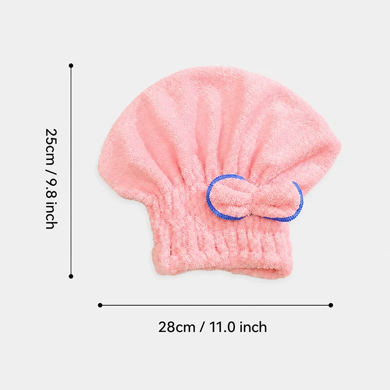 1/3/5Pcs Microfiber Drying Hair Cap, Absorbent Hair Towel for Wet Hair, Soft Coral Fleece Hair Wrap with Bowknot Fast Drying Cap