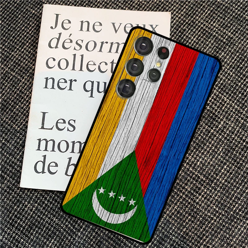 Comoros Flag For Samsung Galaxy S24 S23 Ultra S22 S20 S21 FE S8 S9 S10 Note 10 Plus 20 Ultra Phone Case