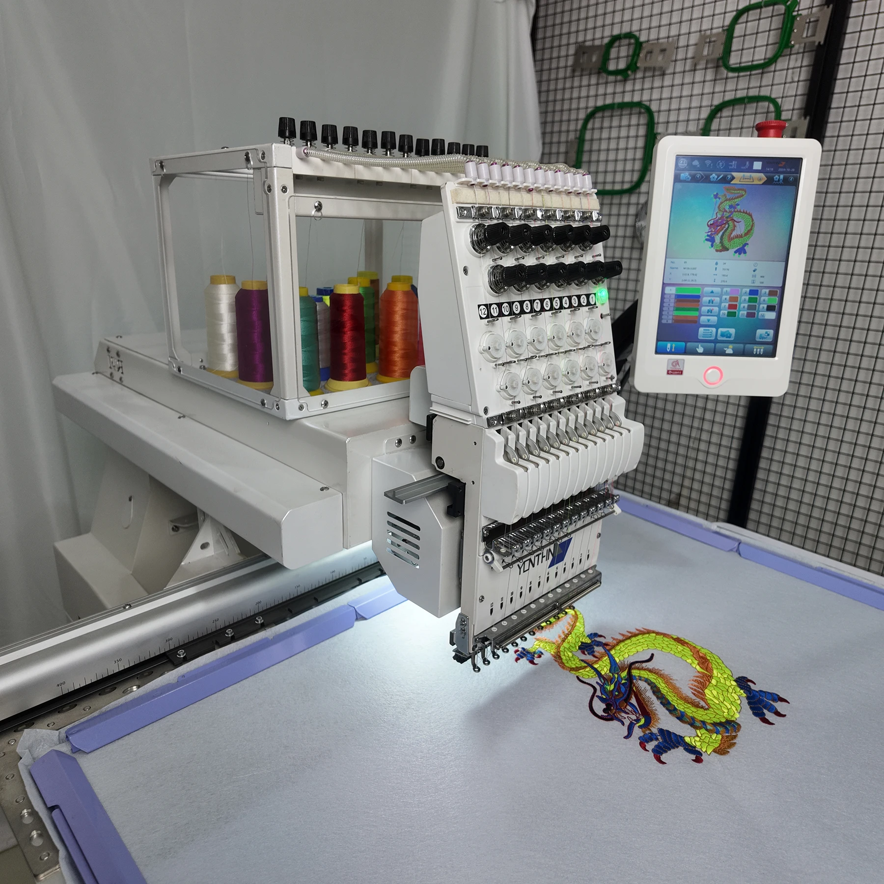 Yonthin Household 12/15 Needles 400*600mm Computerized Flat Embroidery Machine 1 Head
