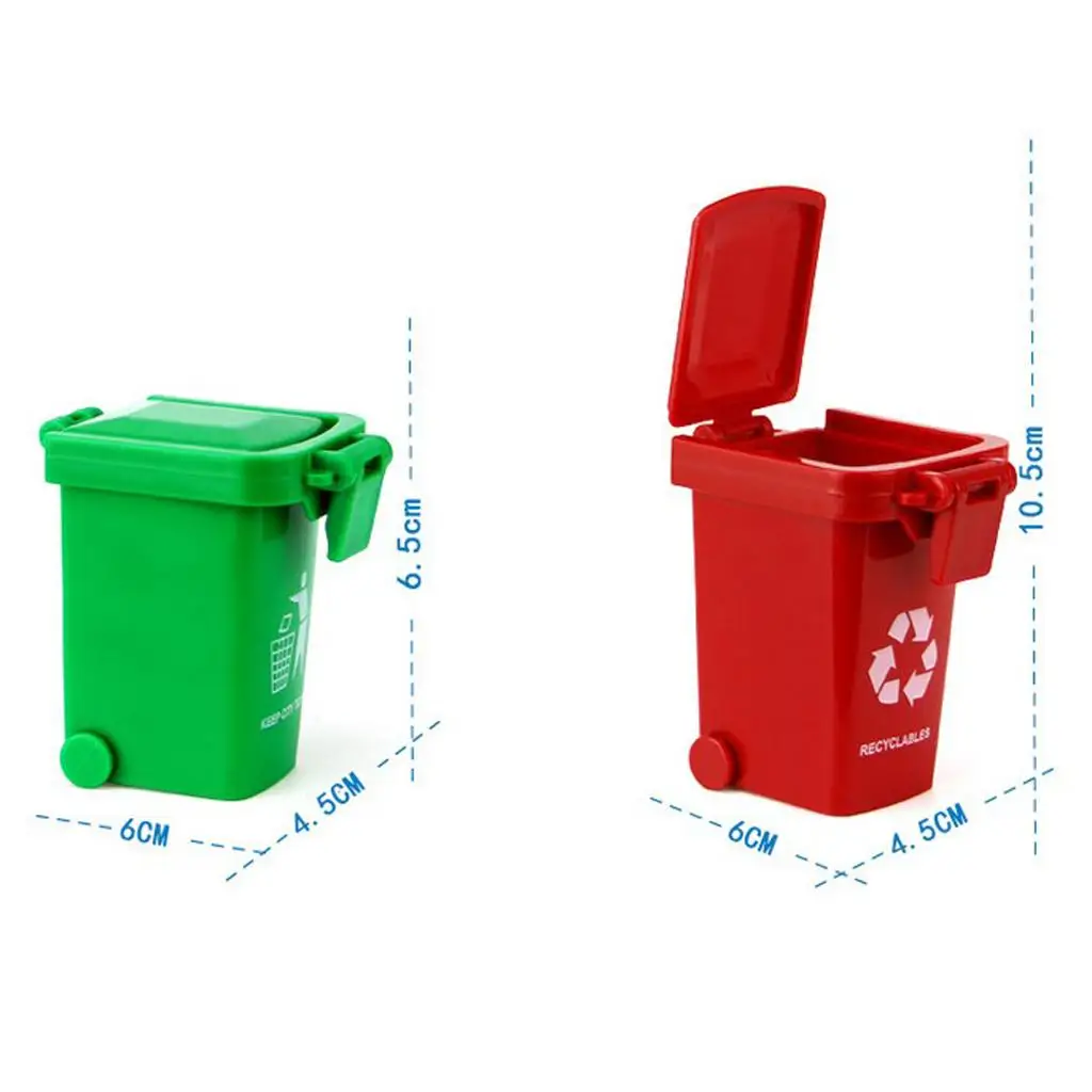 3 Pieces Trash Can Rubbish Bin Model Mini Children Toys Gift