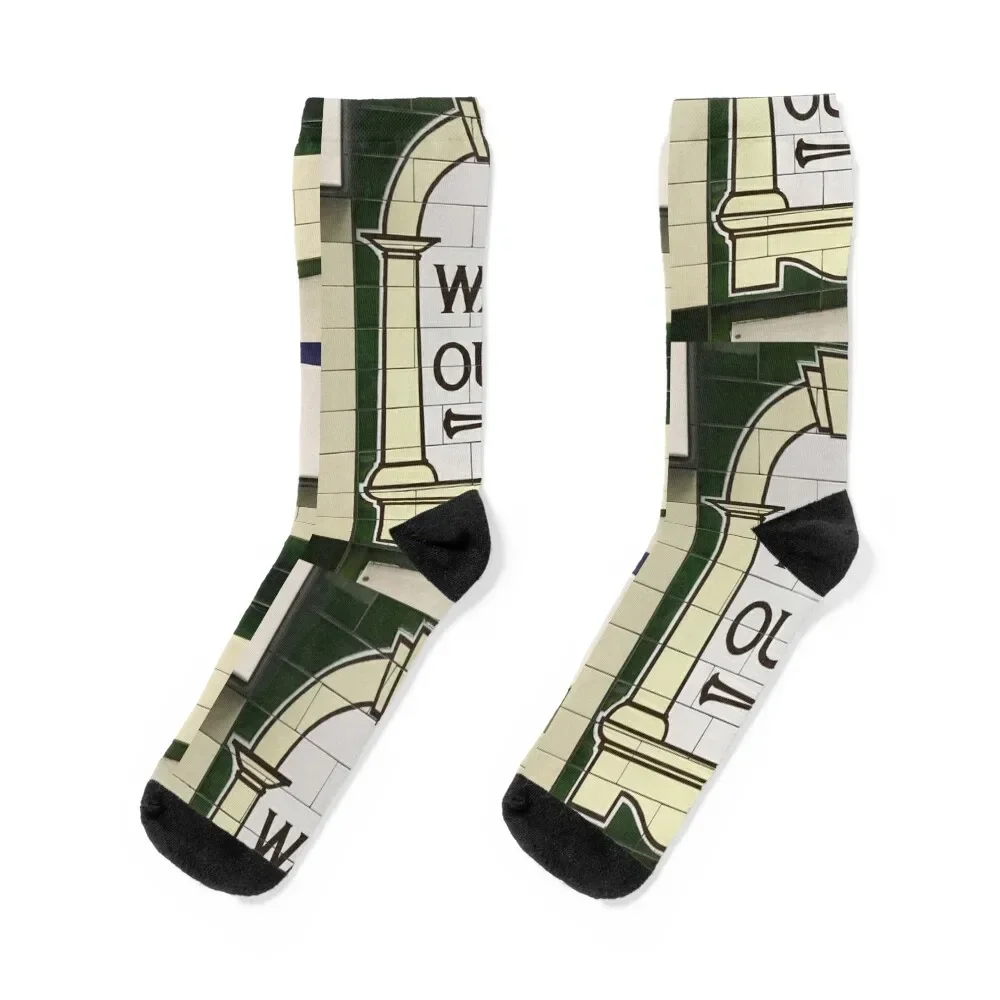 

Way Out Sign (London Underground) Socks compression essential gym Crossfit Man Socks Women's