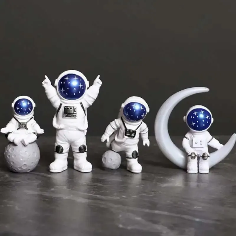 4 Stück Astronauten Statue Ornament Raumfahrer Skulptur Desktop Home Dekoration Astronaut Modell auto Dekoration