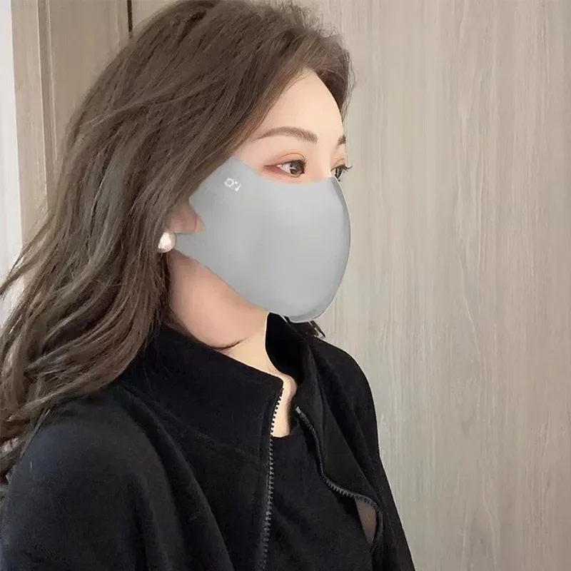 قناع وجه من الحرير الجليدي لركوب الدراجات مضاد للأشعة فوق البنفسجية للحماية من أشعة الشمس للجنسين قابل للتعديل وجيد التهوية، قناع رياضي للجري، قناع وجه