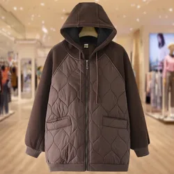 New Winter Women's Coat Hooded Vintage Warm Cotton Padded Jacket KoreanClothing Oversized Jackets Quilted Coats Female Outwear