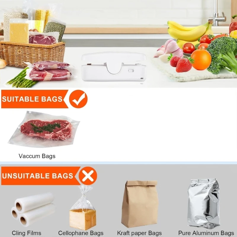 Máquina sellado térmico alimentos ligeros, selladores bolsas aperitivos, Material ABS, envío directo