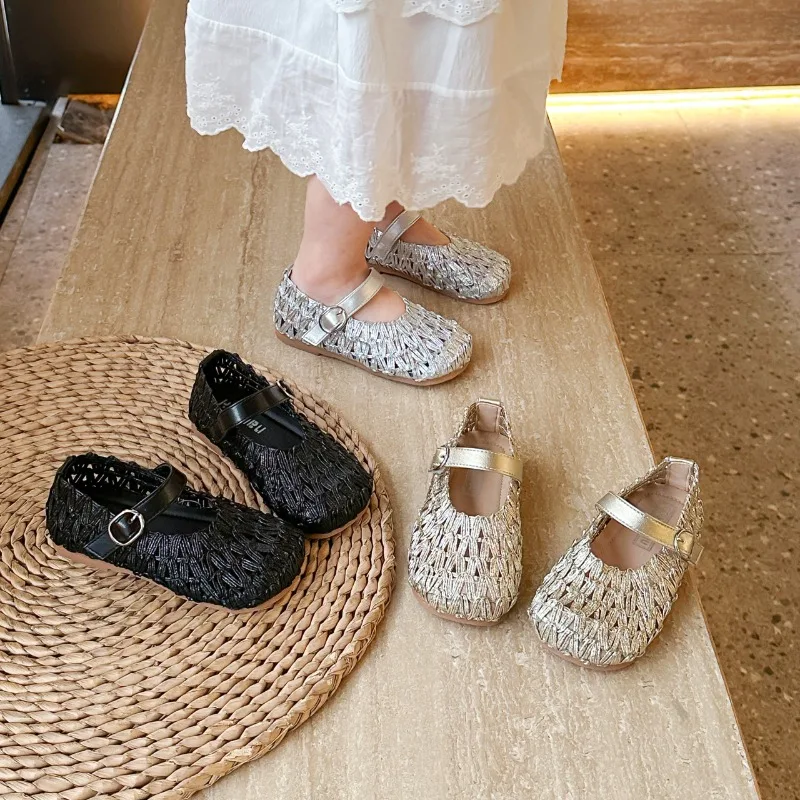 

Mumoresip Kids Princess Mary Janes Breathable Soft Sole Toddler Woven Casual Flats 2026 New Baby Girls Party Shoes Versatile