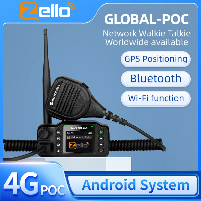 Zello poc-walkie-talkie remoto inalámbrico con sim, portador de camión, 4G, 3G, Android, Bluetooth, red Wifi, GPS, global, 100 millas