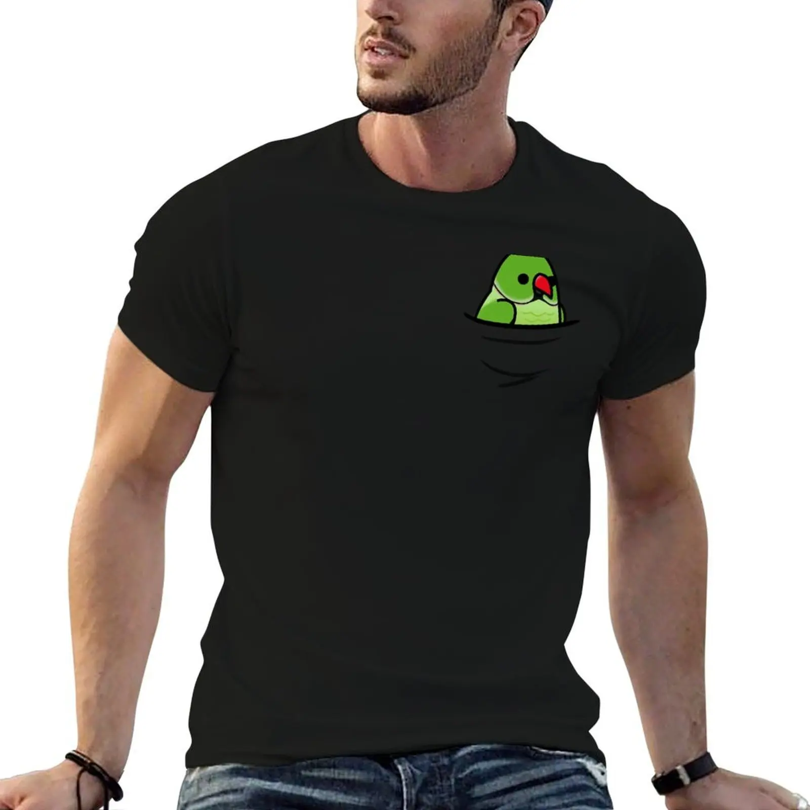 

Too Many Birds! - Green Indian Ringneck T-Shirt man tshirt t shirt man plain T-Shirt