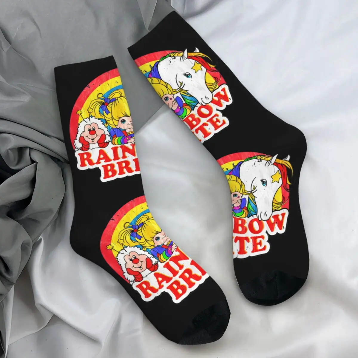 Rainbow Brite Stockings Men Socks Warm Soft Fashion Socks Spring Outdoor Non Skid Custom Socks Gift