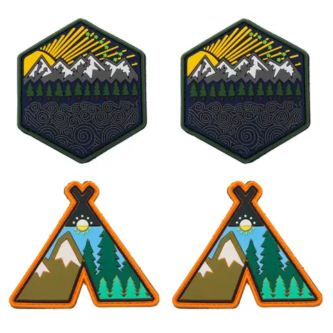 1 Piece Cheap 6.5-8 CM PVC Hook and Loop Cartoon Patch Badge for Clothing Bag DIY Decoration Applique