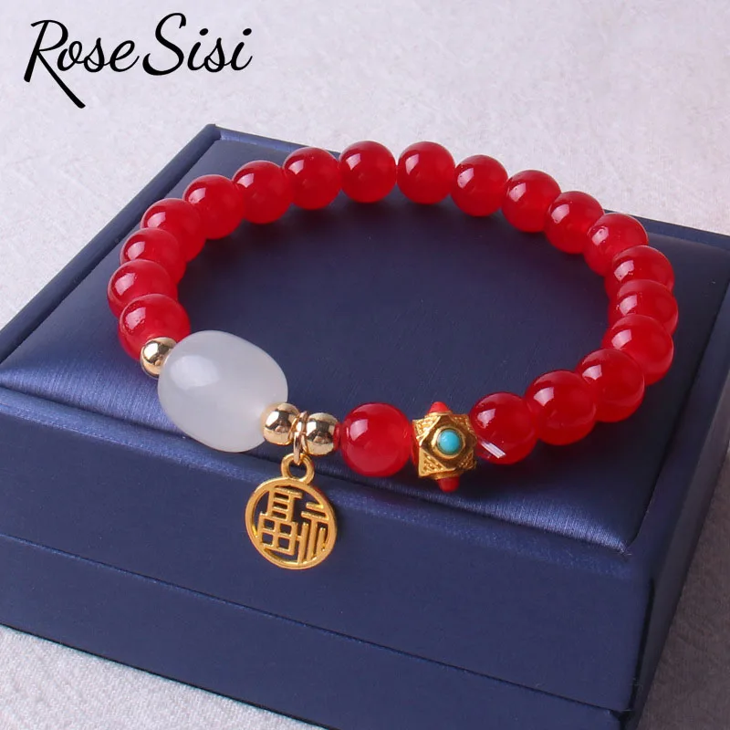 Rose sisi China jewels new Year of the Rabbit Bracelets Jinfu Plate Small Fresh Bead Bracelet for women Transfer Accessories