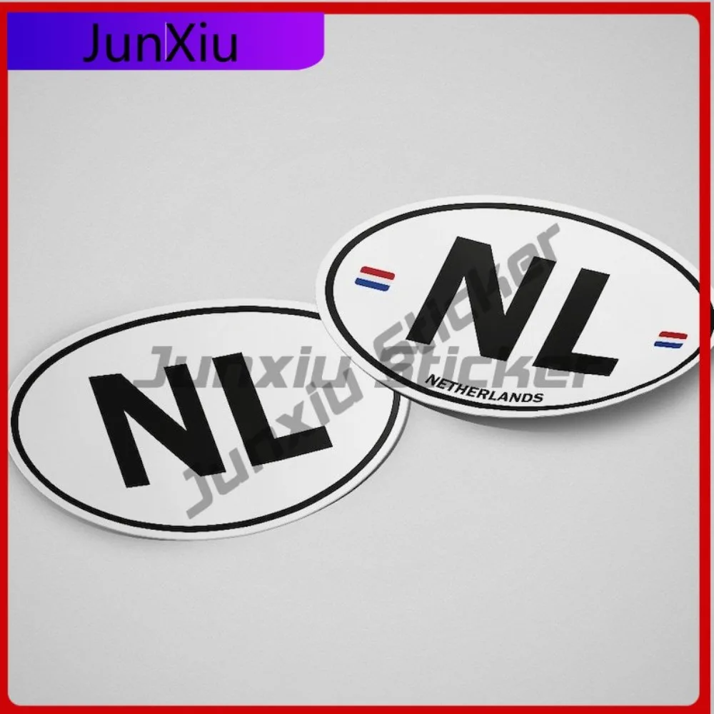 

Netherlands Flag Sticker Oval-shaped White and Black Country Funny Outdoor Safety Warnings Door Trim Anti UV Waterproof Car
