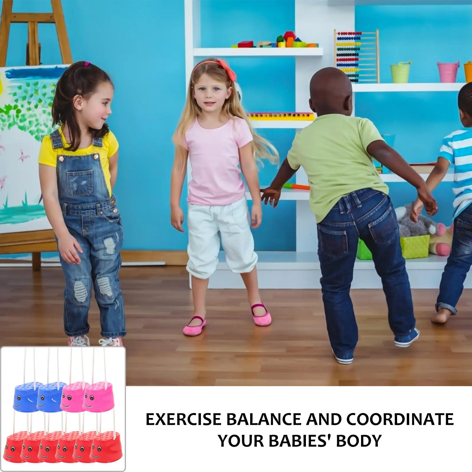 5 Pairs Toy Set Stilt Shoes Toddler Outdoor Toys Kids Balancing Plastic Sports Stilts Plaything