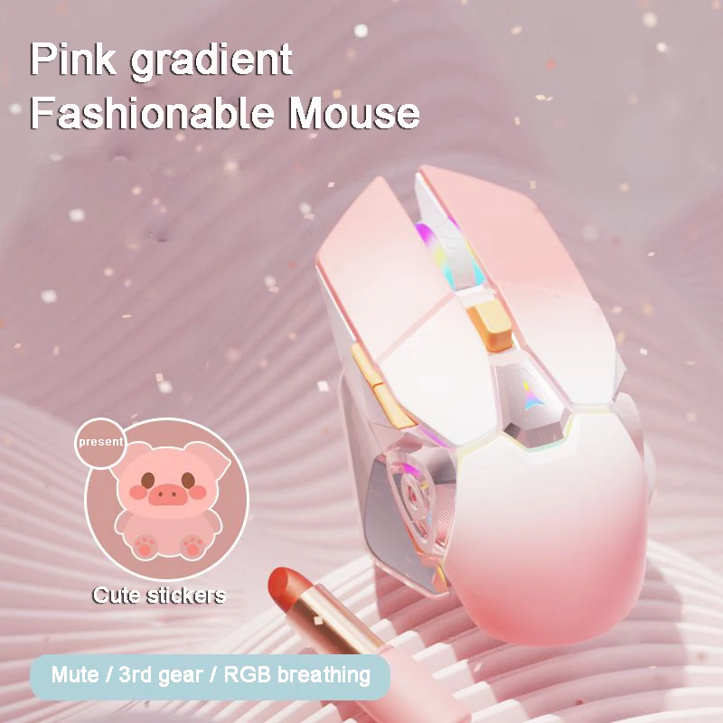 

Cute 2.4G Wireless Mouse Silent Rechargeable Mechanical Esports Mause Ergonomic Backlit Game Mice for Office computer laptop