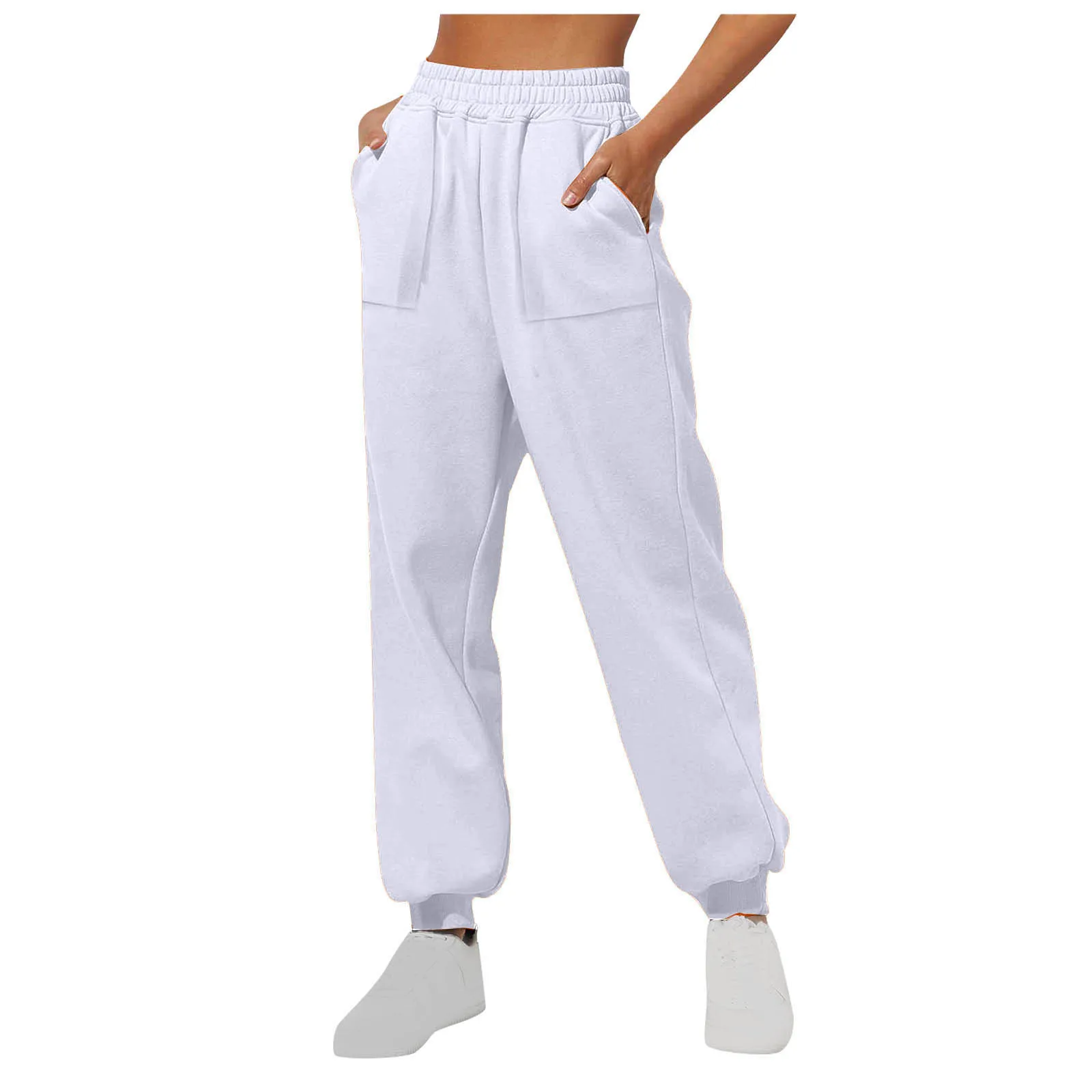 

Wide Leg Pants For Women’S Fleece Lined Sweatpants Straight Pants Bottom All-Math Plain Fitness Joggers Pants Travel Basic