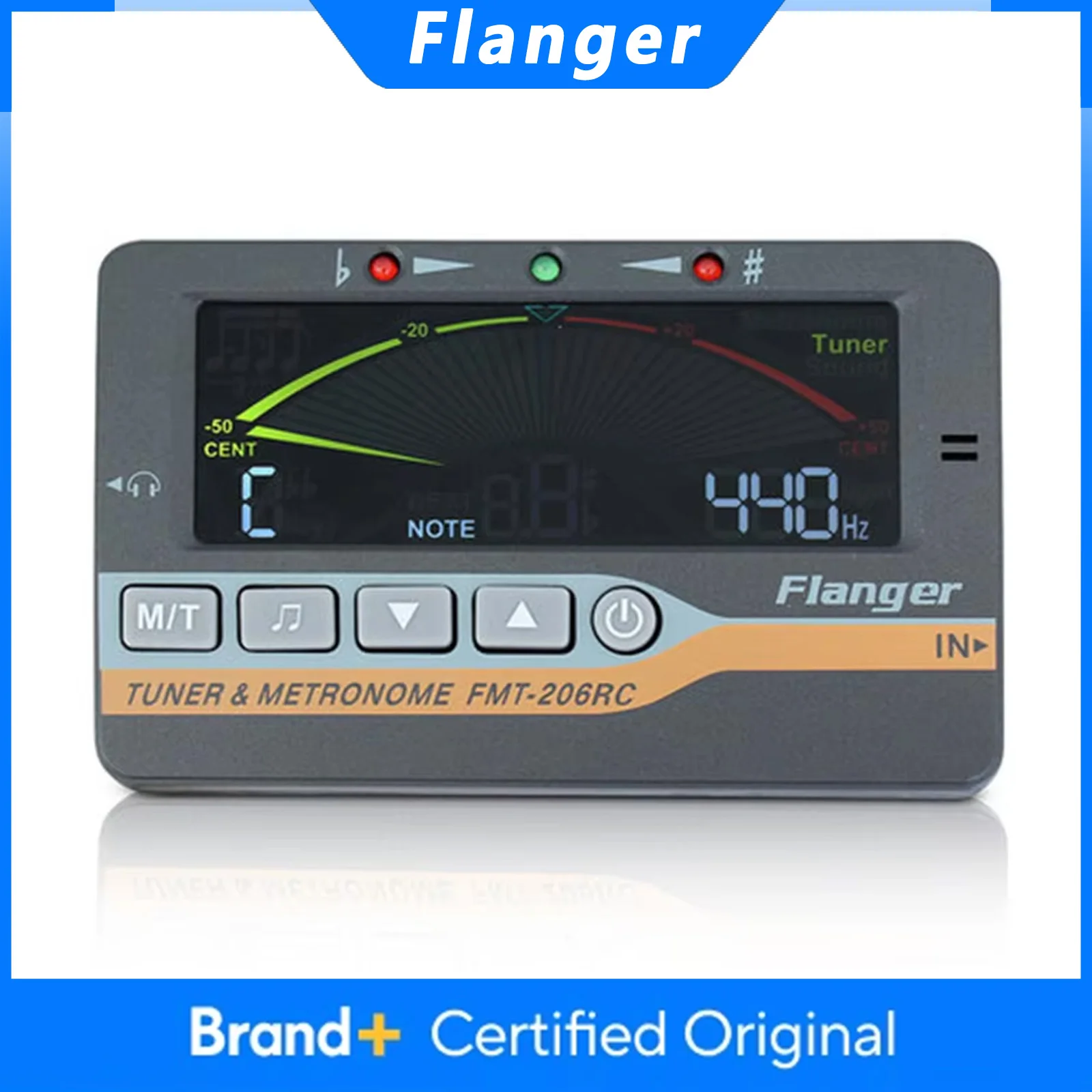 Flanger FMT-206RC Guitar Tuner Colour Proofreader 12 Equal Tempo Tuning Machine Electronic Beat Tuner Guitar Violin Ukulele