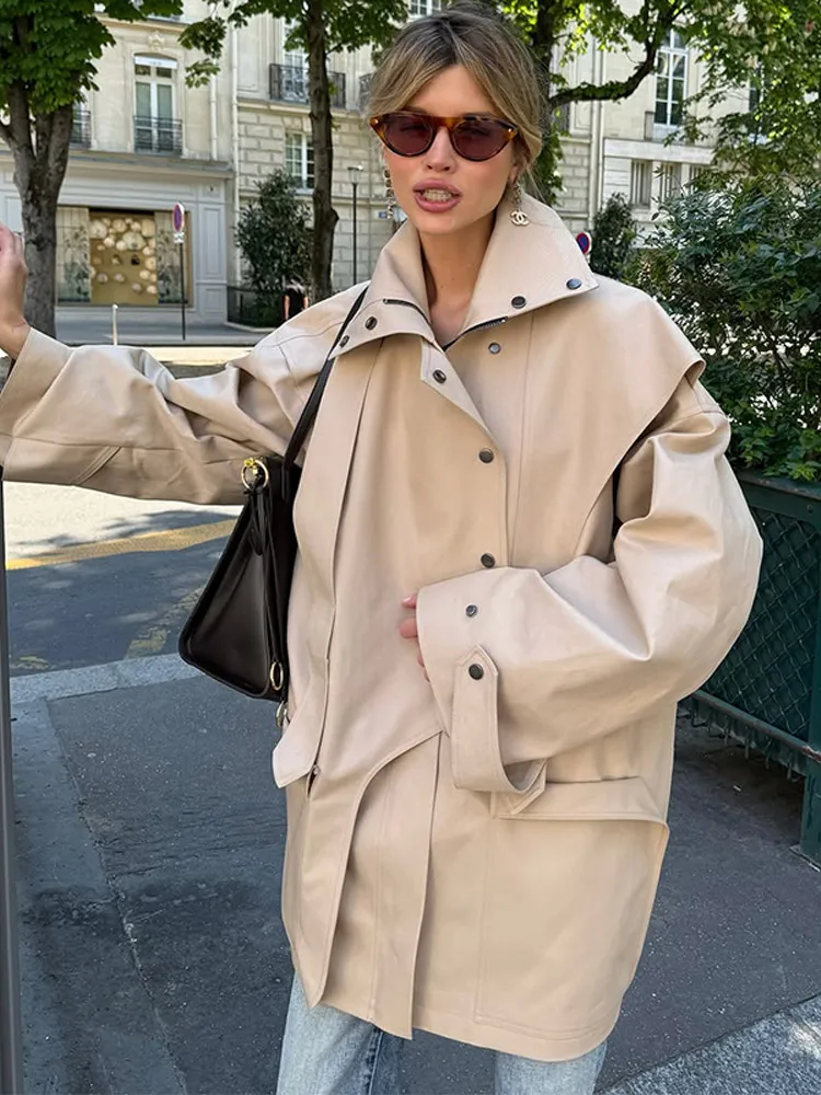 أطقم سراويل أنثوية مكشكشة أنيقة 2025 سراويل غير رسمية بطول الأرض مع رقبة على شكل V عميقة وأكمام طويلة تناسب ملابس الشارع العصرية