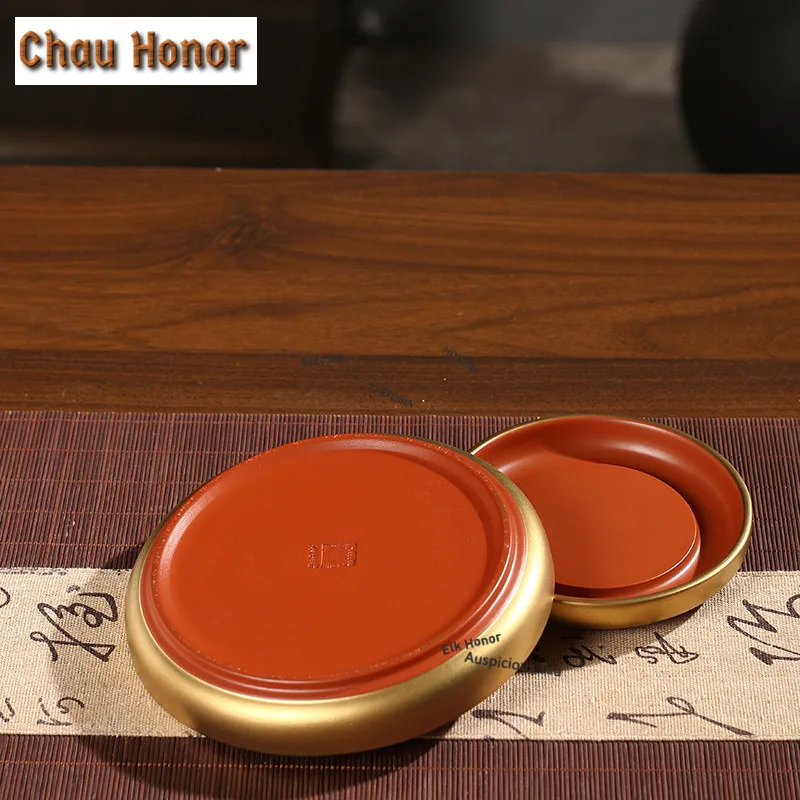 ZAEYORIA Chaozhou Zhu Mud Holder Base Water Storage Round Center Pot Hand-pulled Pot Coaster Holder Small Tea Tray Platform