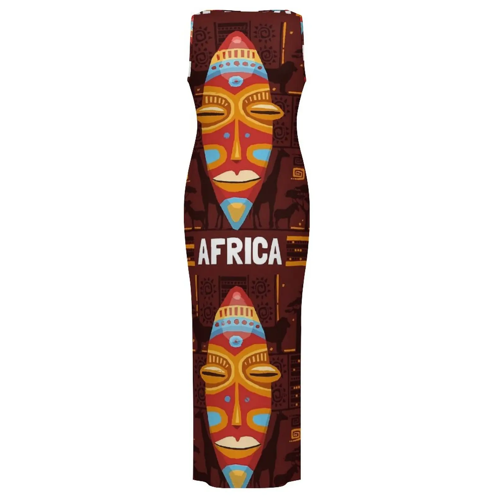 Robe moulante pour femmes, Dashiki, Maxi, vacances, Vintage, imprimé africain, sans manches, motif esthétique, grande taille