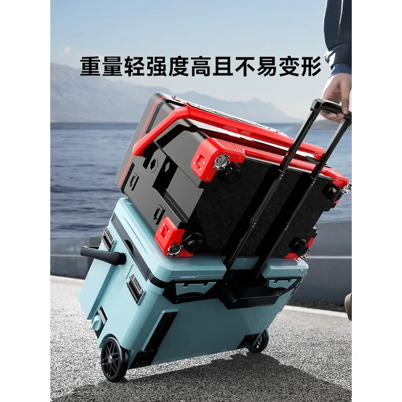 Fishing box full set of multi-functional fishing box, side pull pulley trolley case