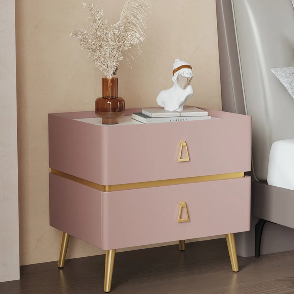 

Nordic Style Bedside Table Simple Modern Mini New Light Luxury Creative Narrow Leather Bedside Cabinet Furniture Bedroom K01