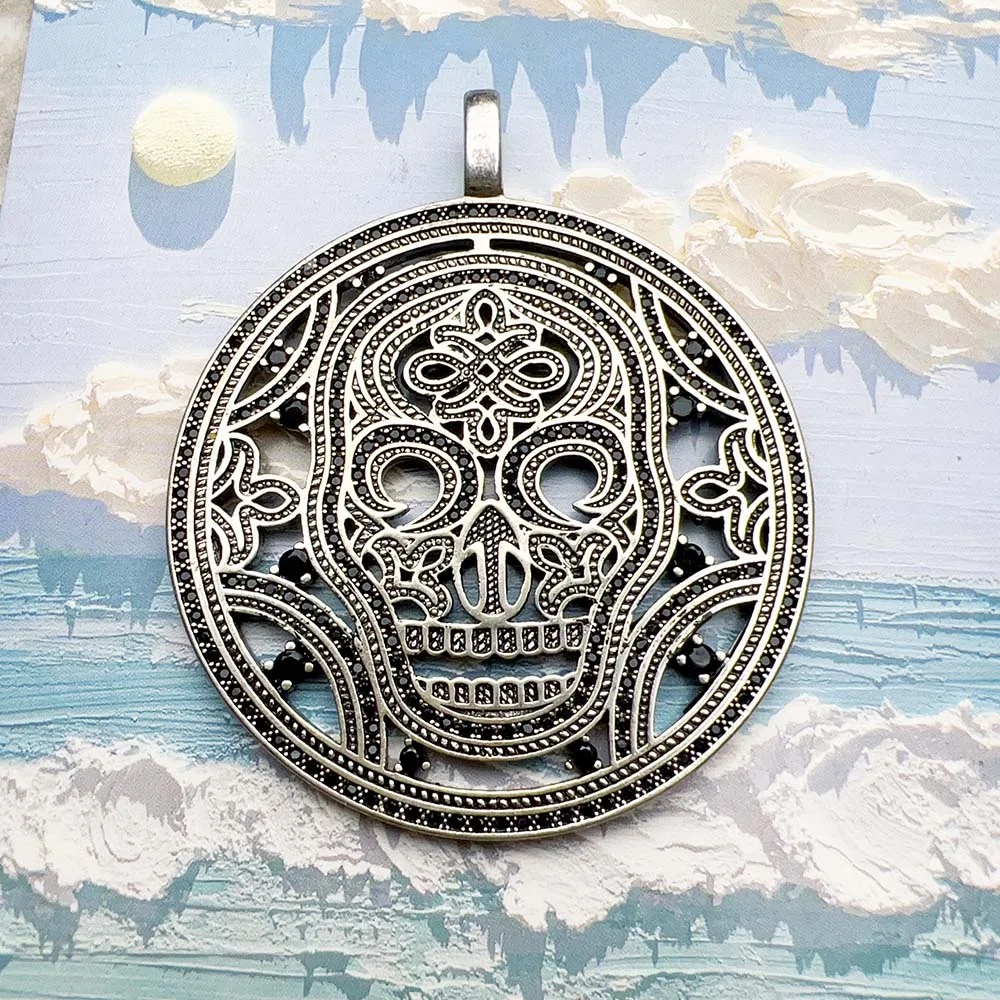 Skull Mask Pendant Spring Fine Jewelry Rebel Street Accessorie 925 Sterling Silver Vintage Gift For Women Men
