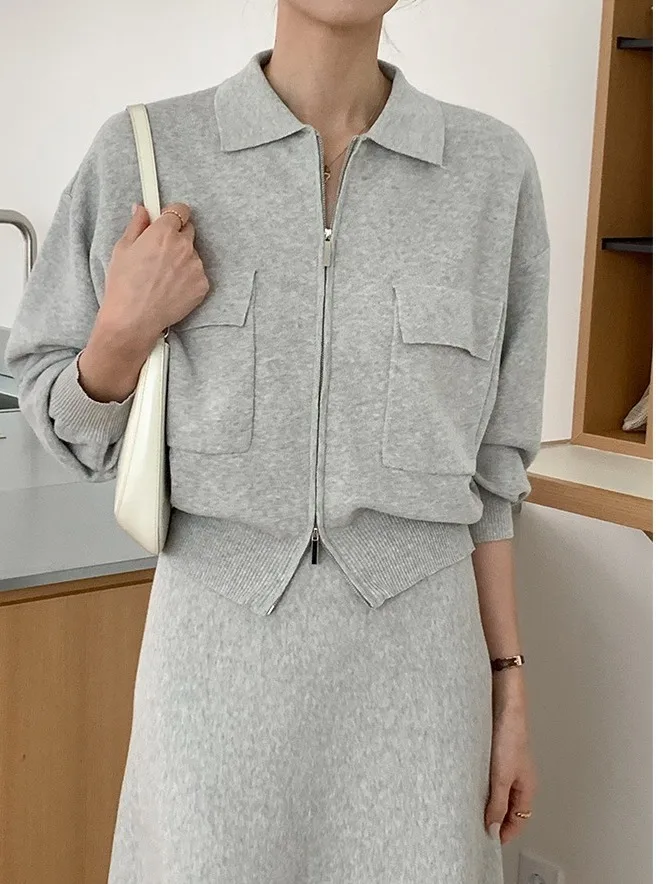 한국 슬레 여성 패션 니트 스웨터와 하이웨이스트 스커트 투피스 세트 시크한 가을 의류