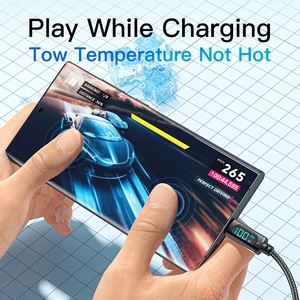 Essager Tipo C Cabo De Carregamento Rápido, Cabo De Fio Carregador, OPPO, Realme, Huawei, Poco, Samsung, Cabo De Exibição, PD 100W, USB C, 7A 10 principais vendas conjunto de chave xiaomi - №6