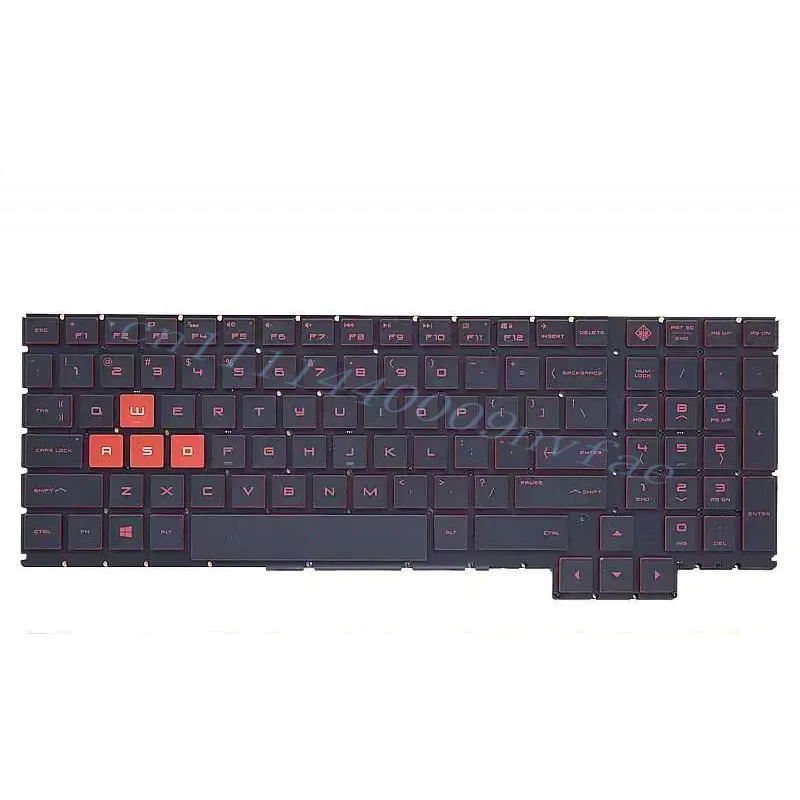 Replacement US Keyboard for HP Omen 15-ce 15-ce000 15-ce100 15t-ce000 15t-ce100 Laptop No Frame Red Letter Backlit 0.3