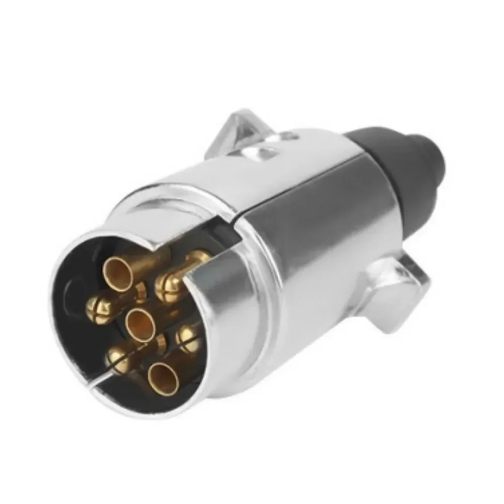 7 Pin Trailer Metal Aluminium Alloy Plug Towbar Socket EU 7 Pole Towing Connectors Adapter Protect For Boat Caravan RV Truck 12V