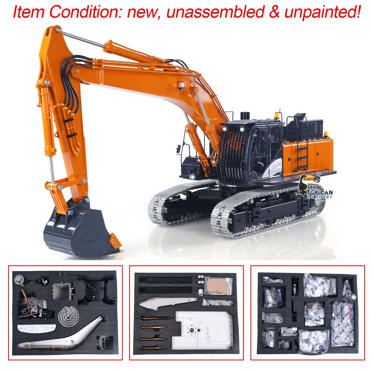aoyuuu New 1/14 LESU 490 Aoue ZX490 Hydraulic RC Excavator Metal RC