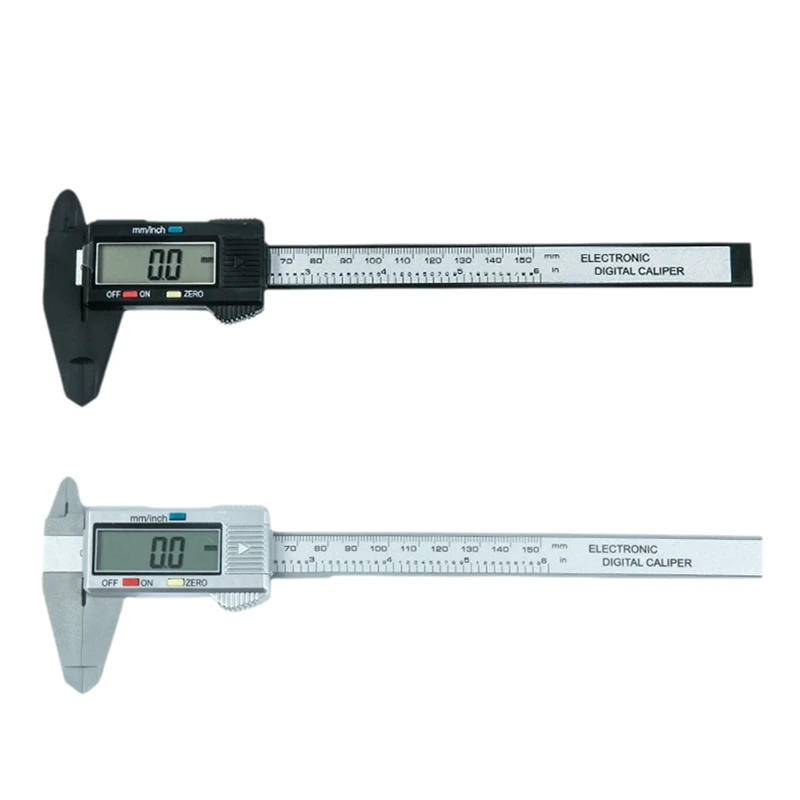 ABJI-Plastic Digital Caliper, Inch Metric Fraction Conversion, 0-150Mm Digital Jewelry Ruler, Play Caliper