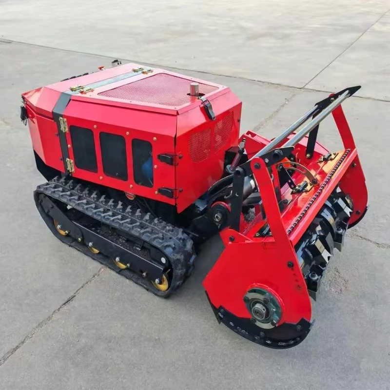 Heavy Duty Front Mounted Diesel 800mm Remote Control  Flail Mower Robotic Forest Mulcher Machine on Tracks