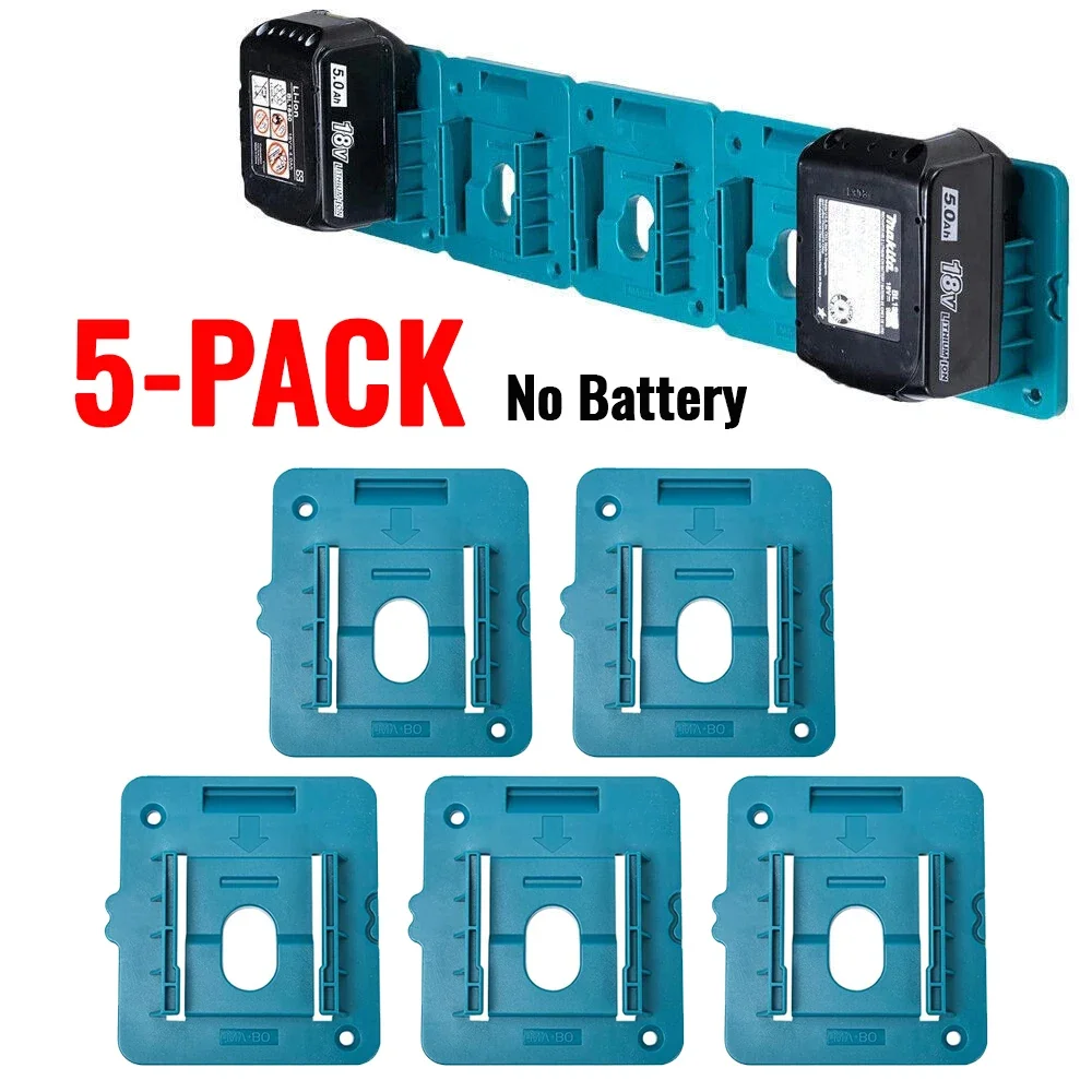 

5PCS Battery Holder with Nails for Makita 18V Li-ion Battery Tools Machine Holder Storage Rack Wall Mount for BL1860 BL1850