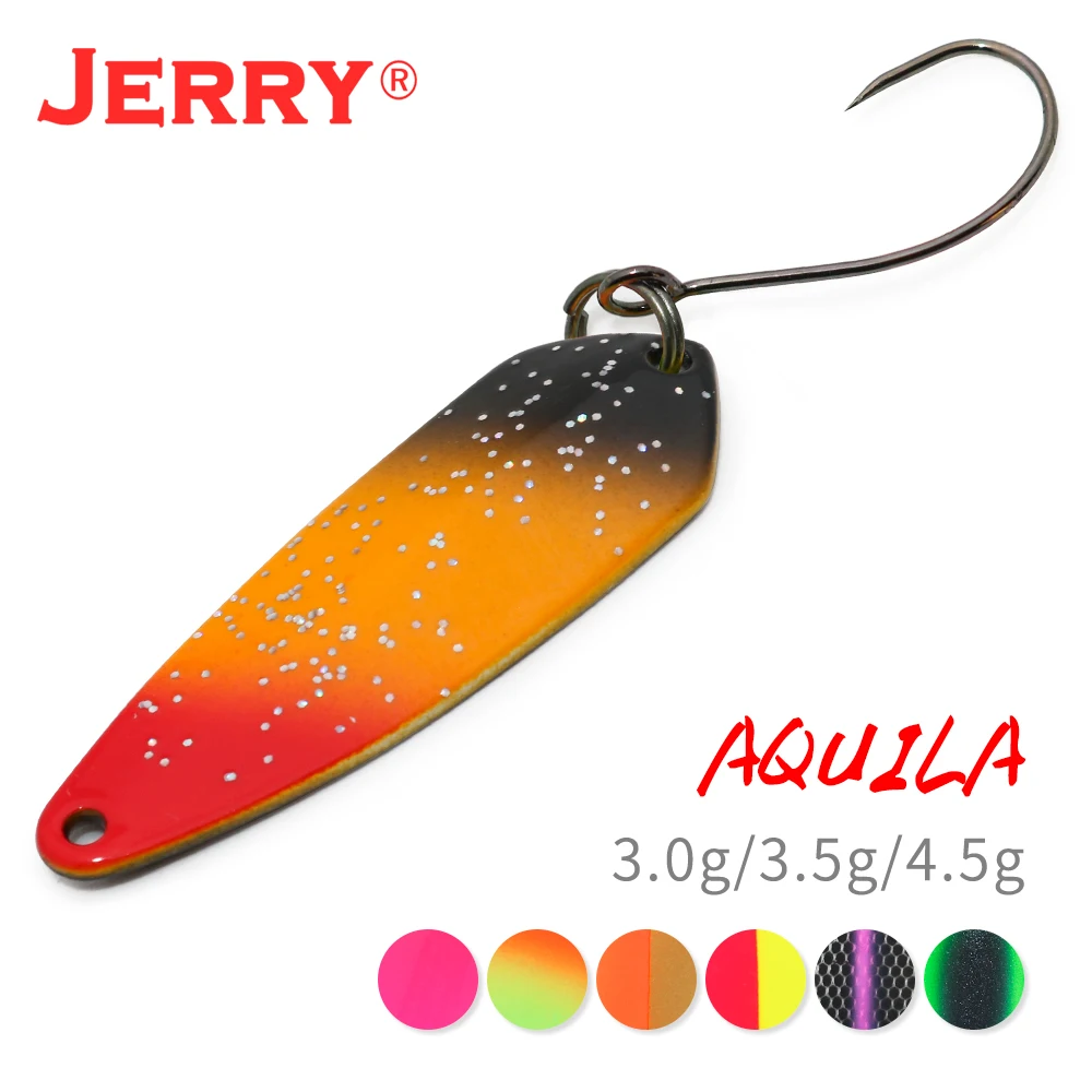 Jerry Aquila Micro Fishing Spoons Lake UV Color Area Trout Chub Perch Metal Lures Bait Spinner Glitter Pesca
