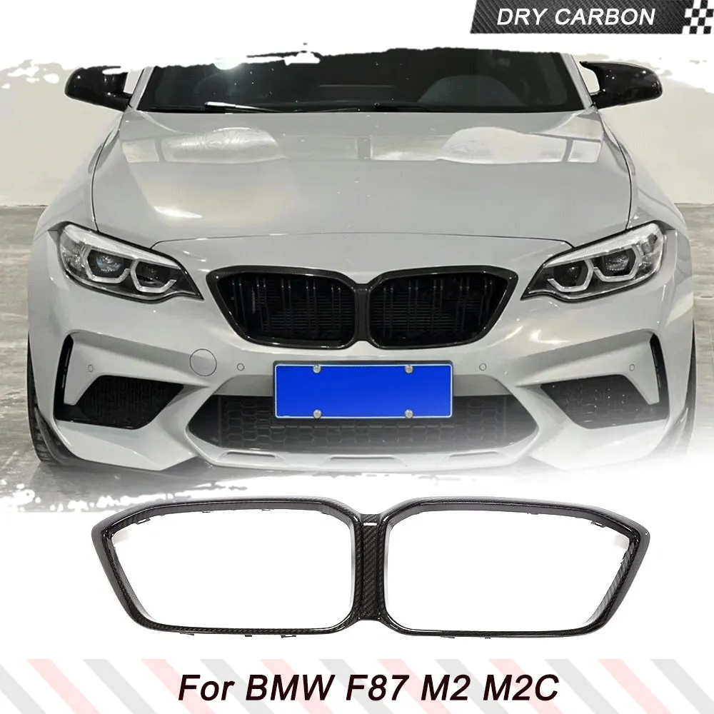 Prepreg Dry Carbon Car Front Racing Grille for BMW F87 M2 M2C 2019 2020 Competition Front Body Kits Middle Grille Frame Mesh